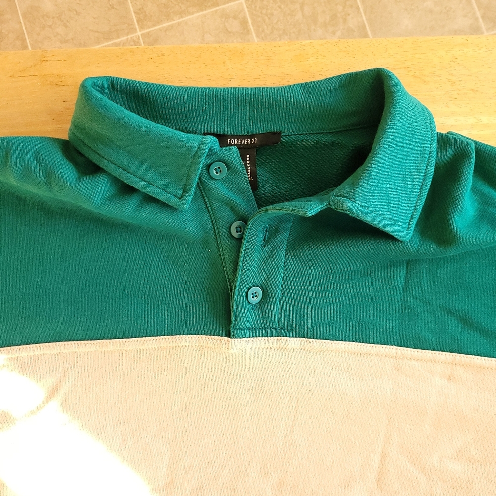 NWT Colorblock Polo Cropped Sweatshirt